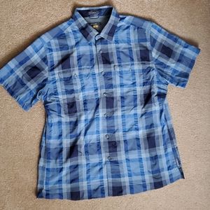 Mens Plaid Eddie Bauer Short Sleeved Button-down